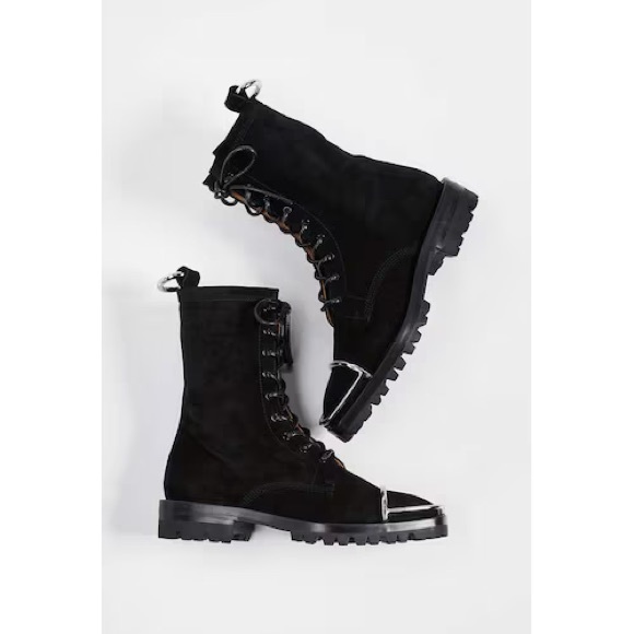Alexander Wang Lyndon Black Suede Leather Boots 40 - Picture 1 of 13